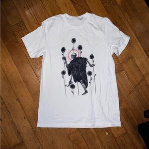 MICAH ULRICH art printed on white T-shirt
